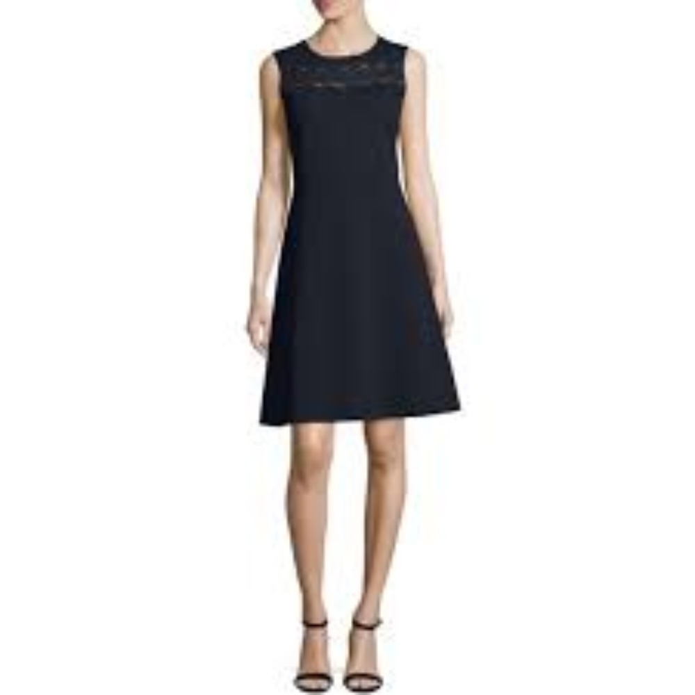 NWT Elie Tahari Navy Fit  and Flare Dress Sz 6